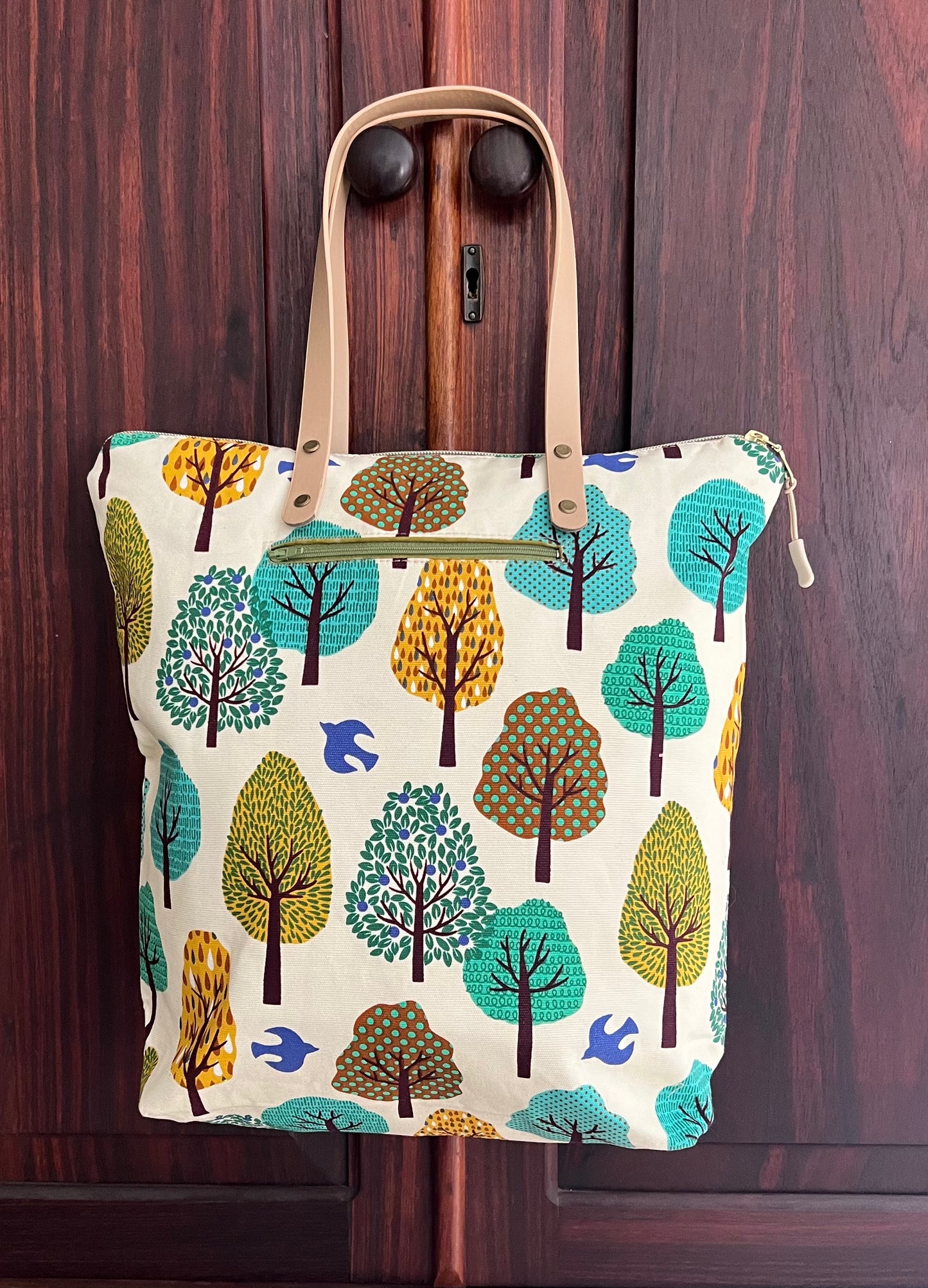 Canvas, elegant tree Tote Bag handmade